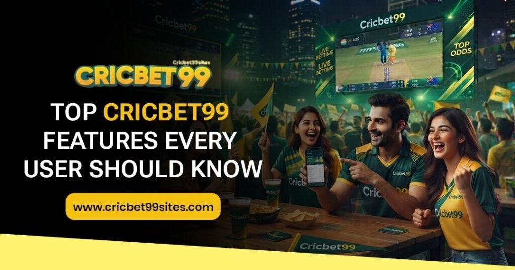 Illustration highlighting top Cricbet99 features, user-friendly interface, secure access, mobile experience, and platform overview.