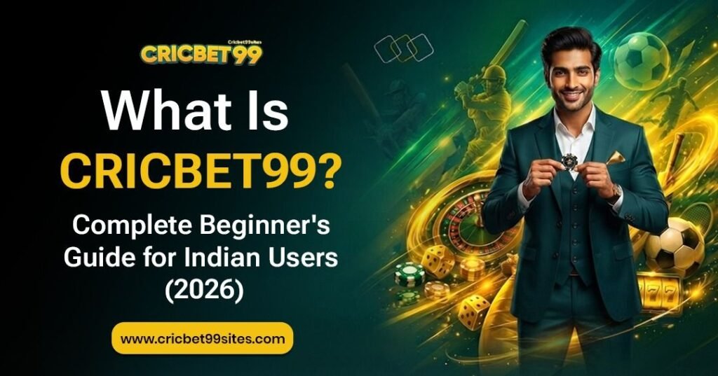 Illustration explaining what Cricbet99 is with a beginner-friendly platform overview, secure access, and user experience for Indian users.