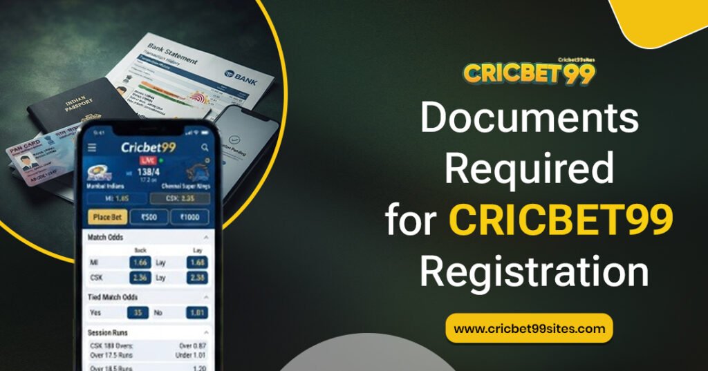 Illustration explaining Cricbet99 registration documents, identity verification, account requirements, privacy, and secure document handling.