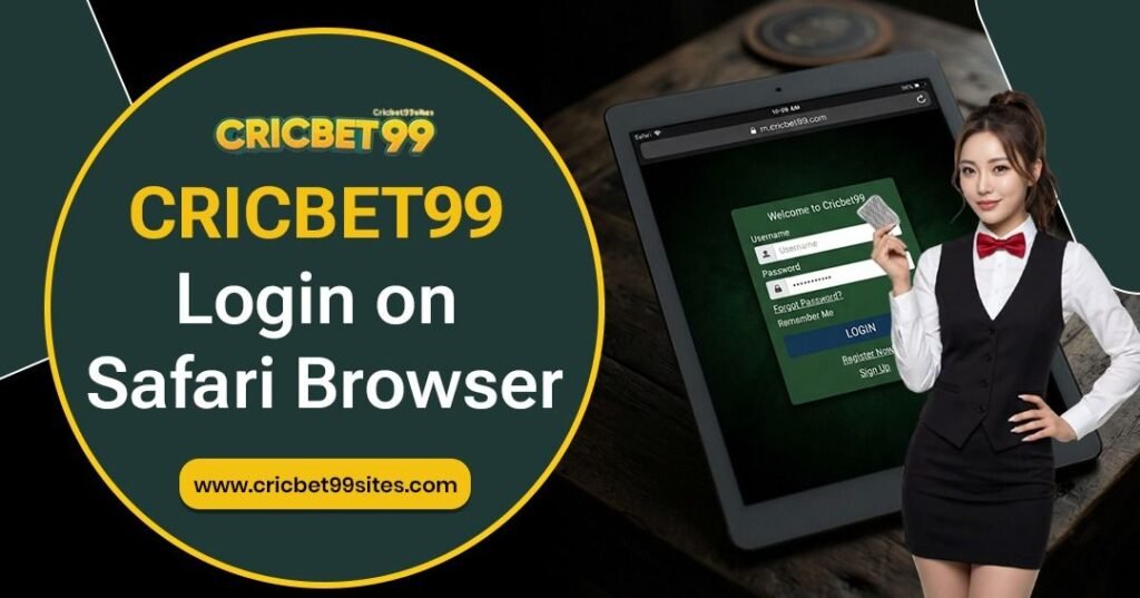 Illustration showing Cricbet99 Safari Login with Safari browser access, account credentials, secure browsing, and login guidance for beginners.