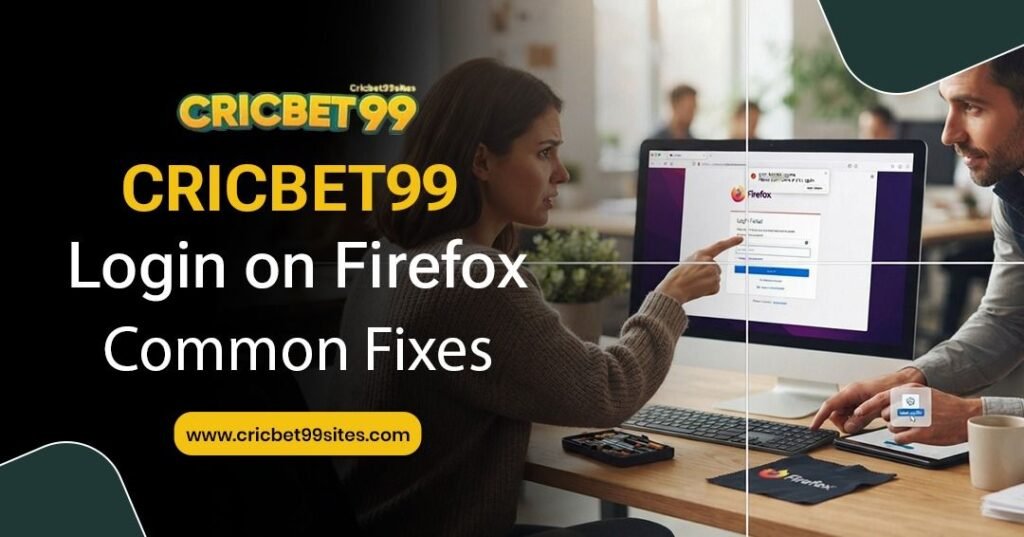 Illustration showing Cricbet99 Firefox Login troubleshooting with browser settings, account access, secure browsing, and common error fixes.