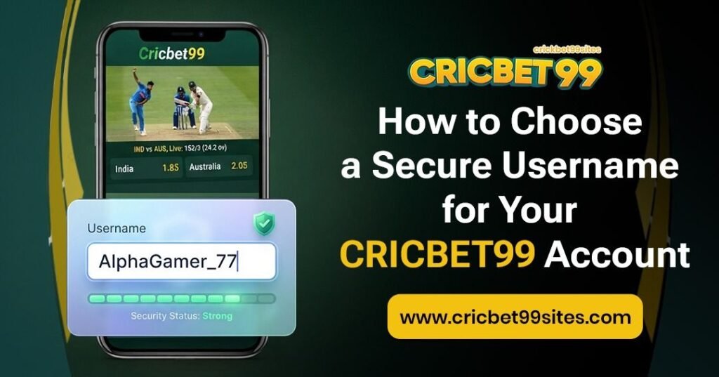 Illustration showing how to choose a secure Cricbet99 username with privacy tips, account protection, registration, and login guidance.