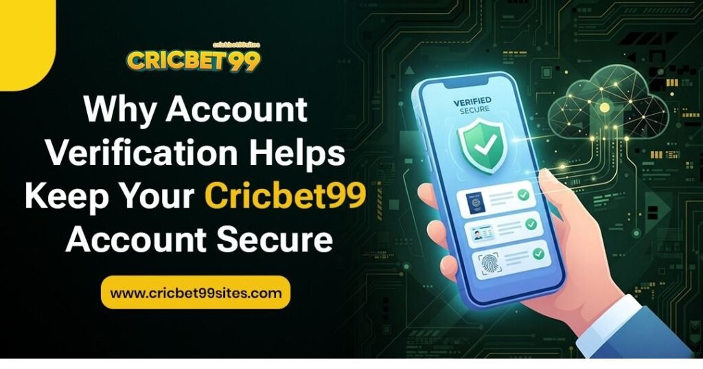 Illustration explaining Cricbet99 account verification, identity checks, OTP security, account protection, privacy, and secure access practices.