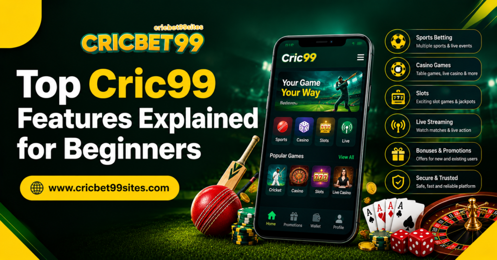 Cric99 features explained for beginners with account, cricket, mobile and dashboard tools in one simple guide